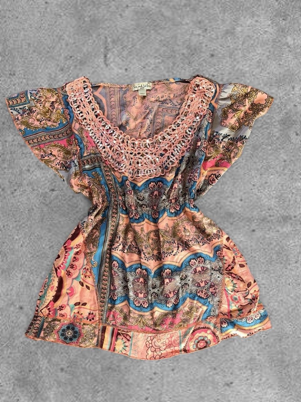 Tuscan Y2K Paisley Babydoll Top